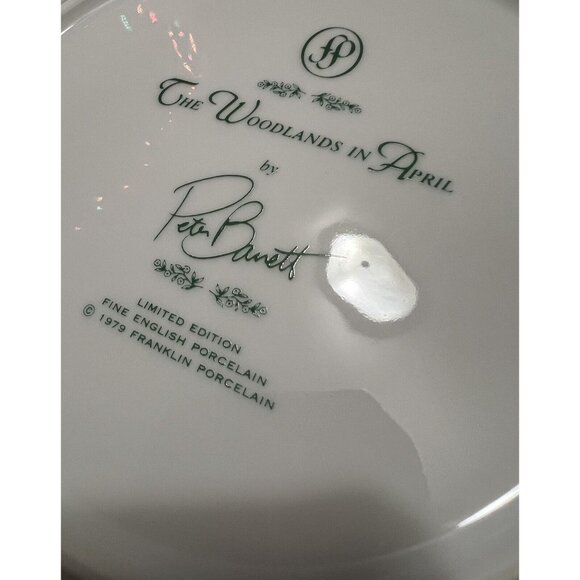 Peter Barrett Franklin Mint Porcelain Plate The Woodlands In April 1979 - Picture 2 of 2